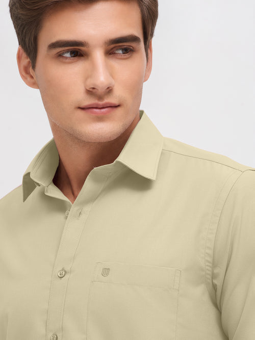 Dusty Olive Solid Formal Shirt