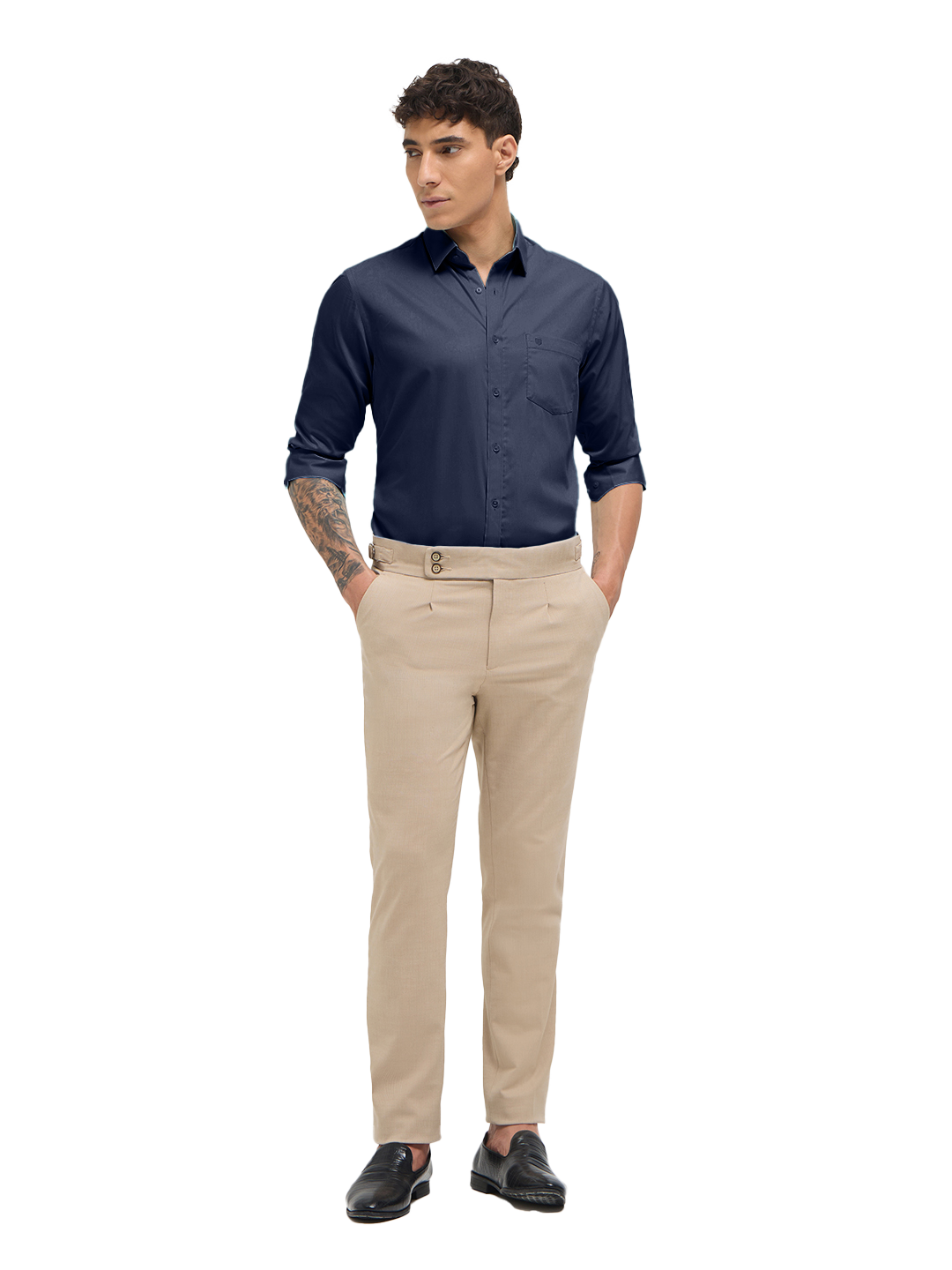 navy blue formal shirt
