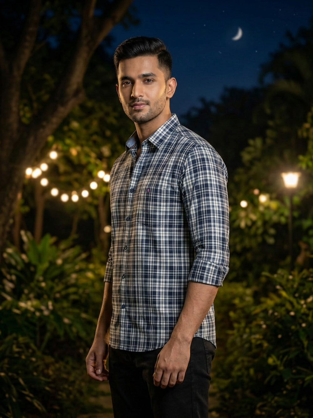 navy casual shirt
