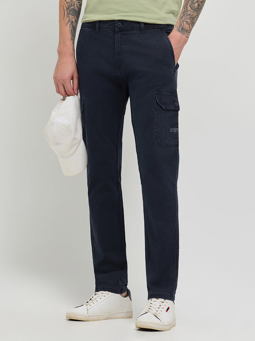 Navy Casual Cargo Trousers