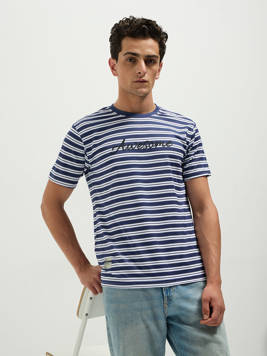 navy crew neck t shirt