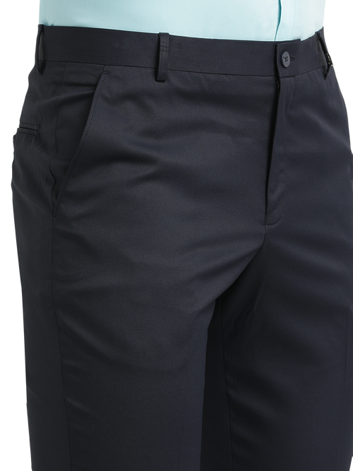 Navy Micro Dobby Formal Trousers