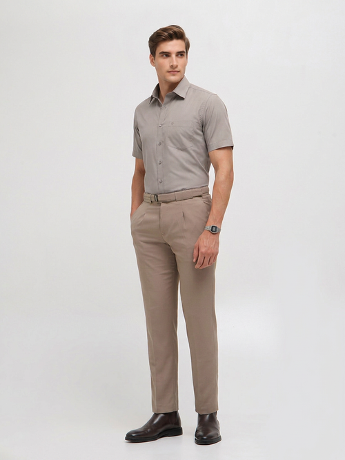 Light Grey Solid Formal Shirt