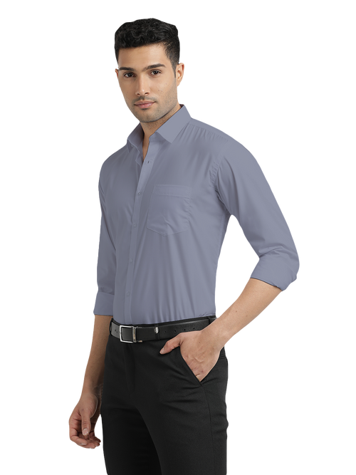 Dusty Blue Solid Formal Shirt