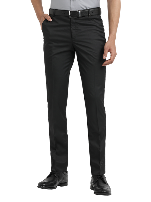 Black Micro Dobby Formal Trousers