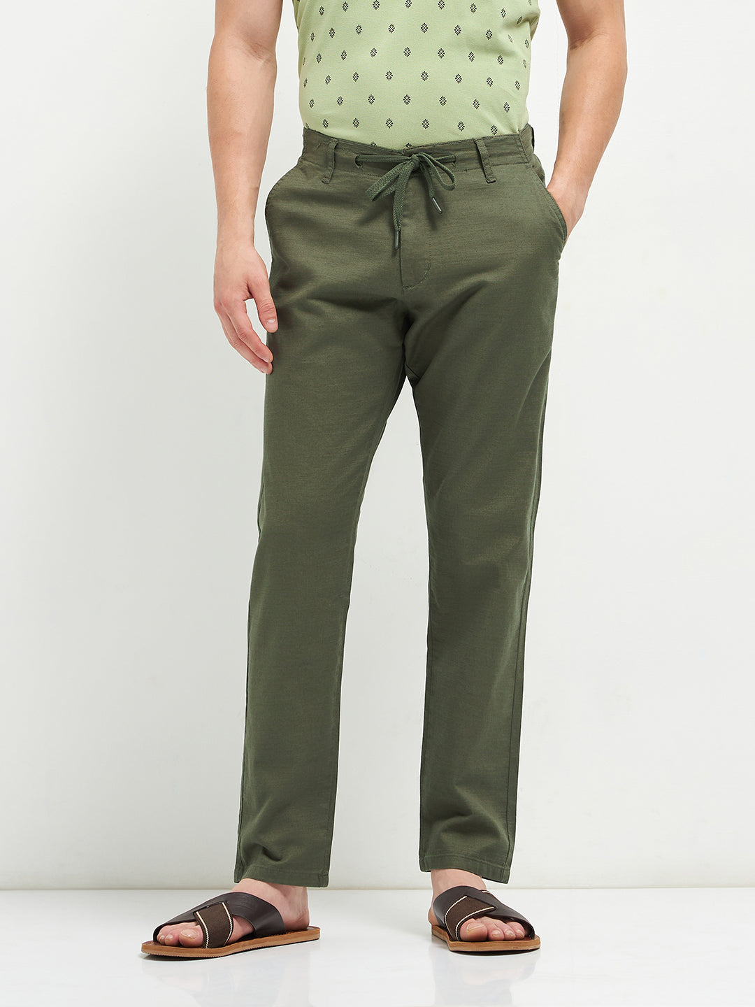 olive green trousers