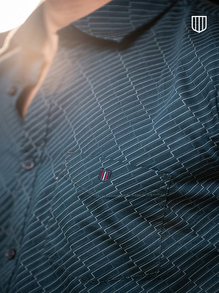 olive printed shirt