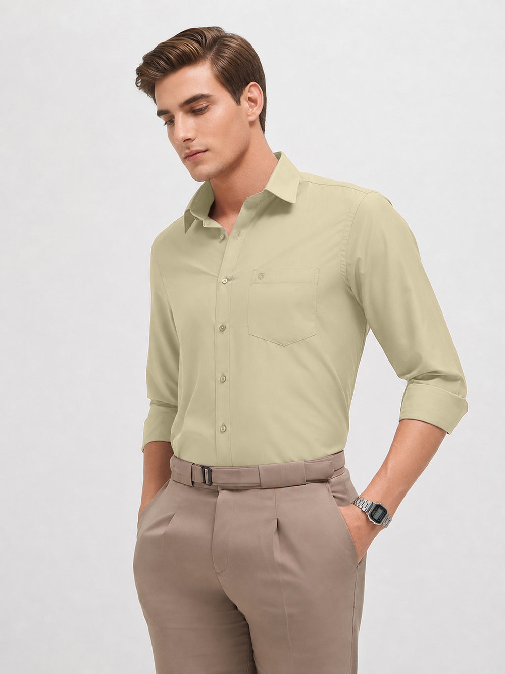 olive solid shirt