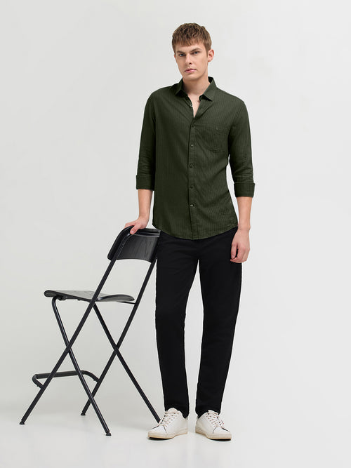 Palm Green Solid Casual Shirt