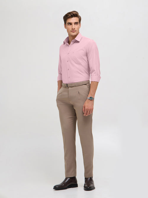 Pastel Pink Solid Formal Shirt