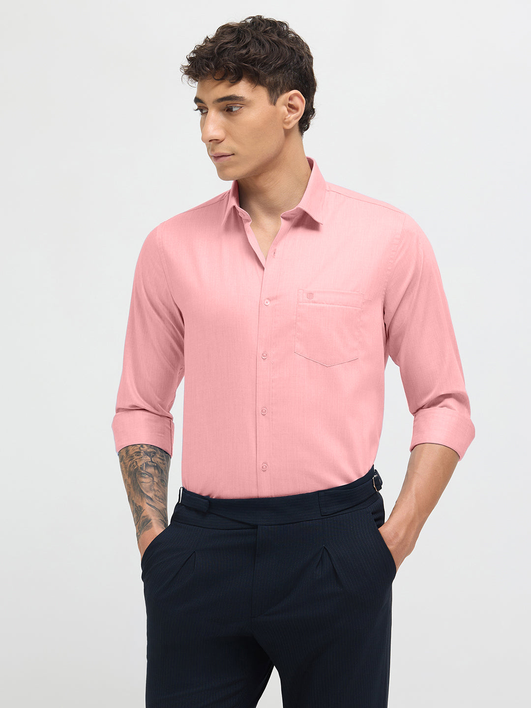 peach formal shirt