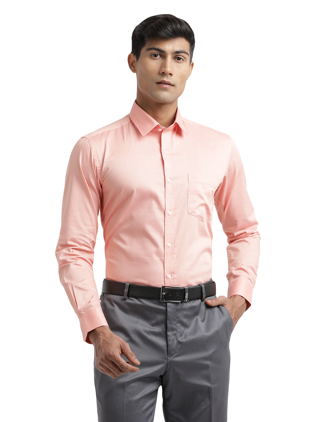 peach formal shirt