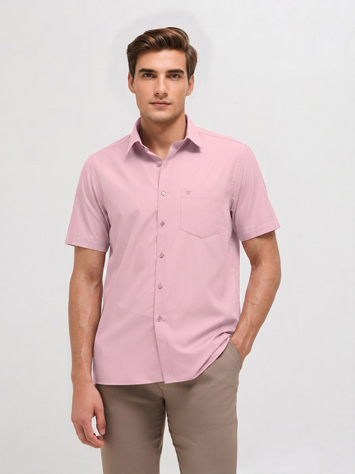 Pastel Pink Solid Formal Shirt