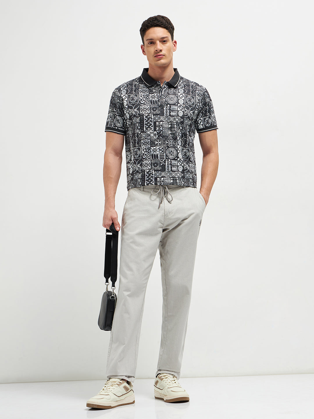 plain polo shirt black