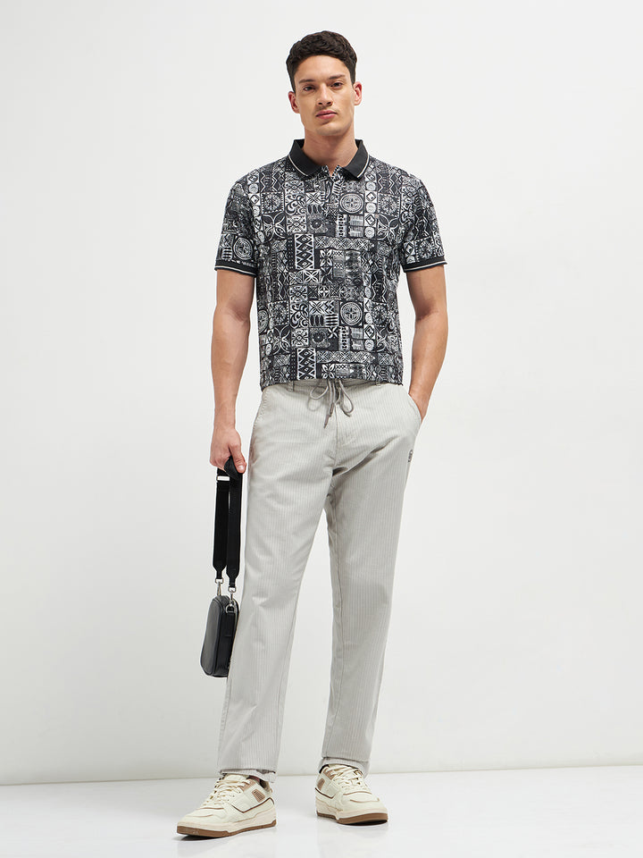 plain polo shirt black