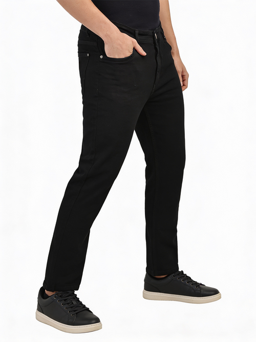Deep Black Denim Trousers