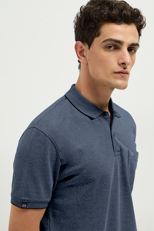 OTTO Essentials Ferro Polo T-Shirt for Men | Dual Tone Premium Ash Grey Polo Tee