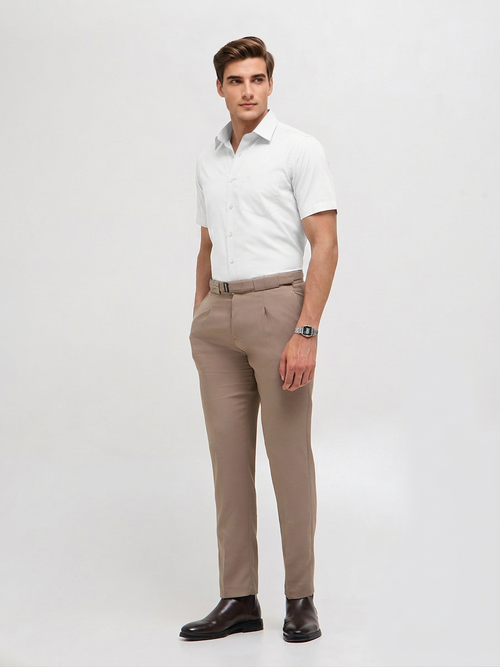 Mist White Solid Formal Shirt
