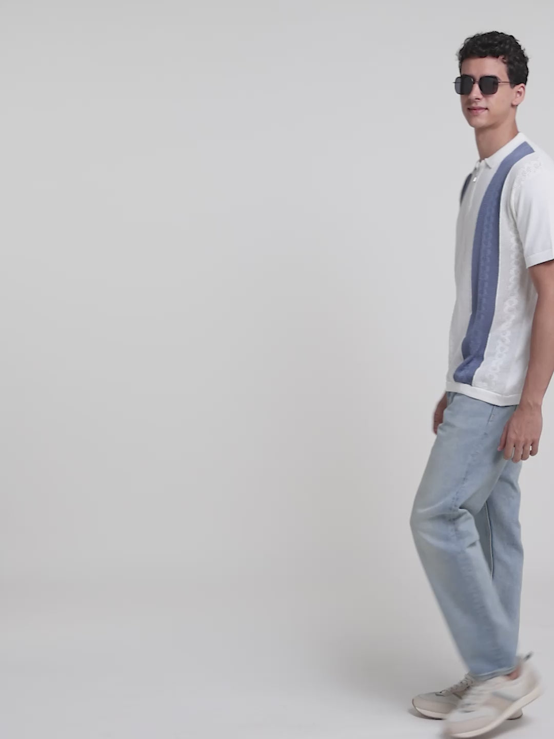 Blue Stripes Polo T Shirt