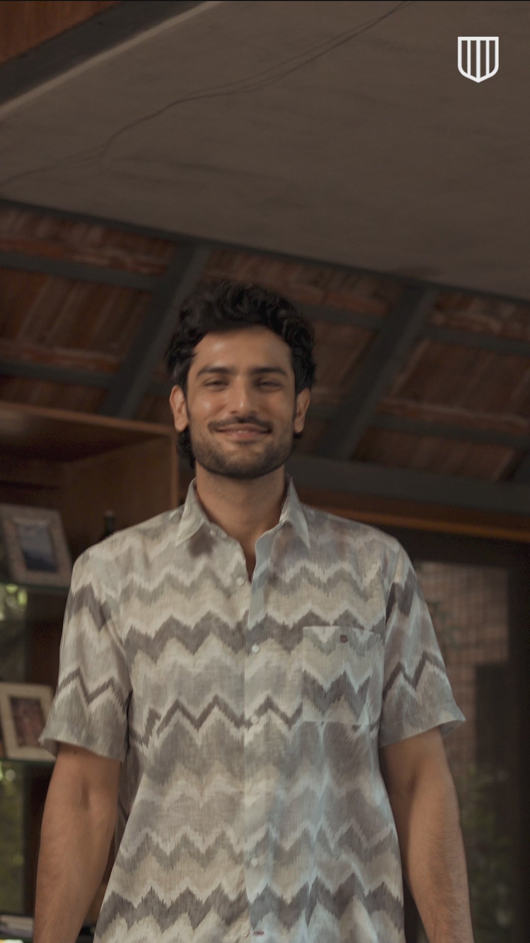 Grey Abstract Printed Casual Shirt