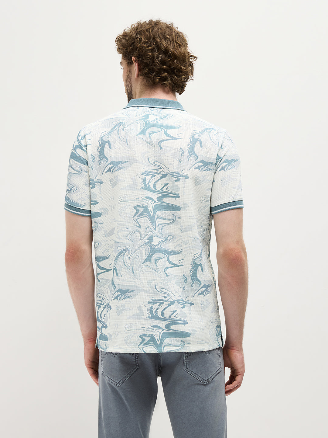 printed polo t shirt