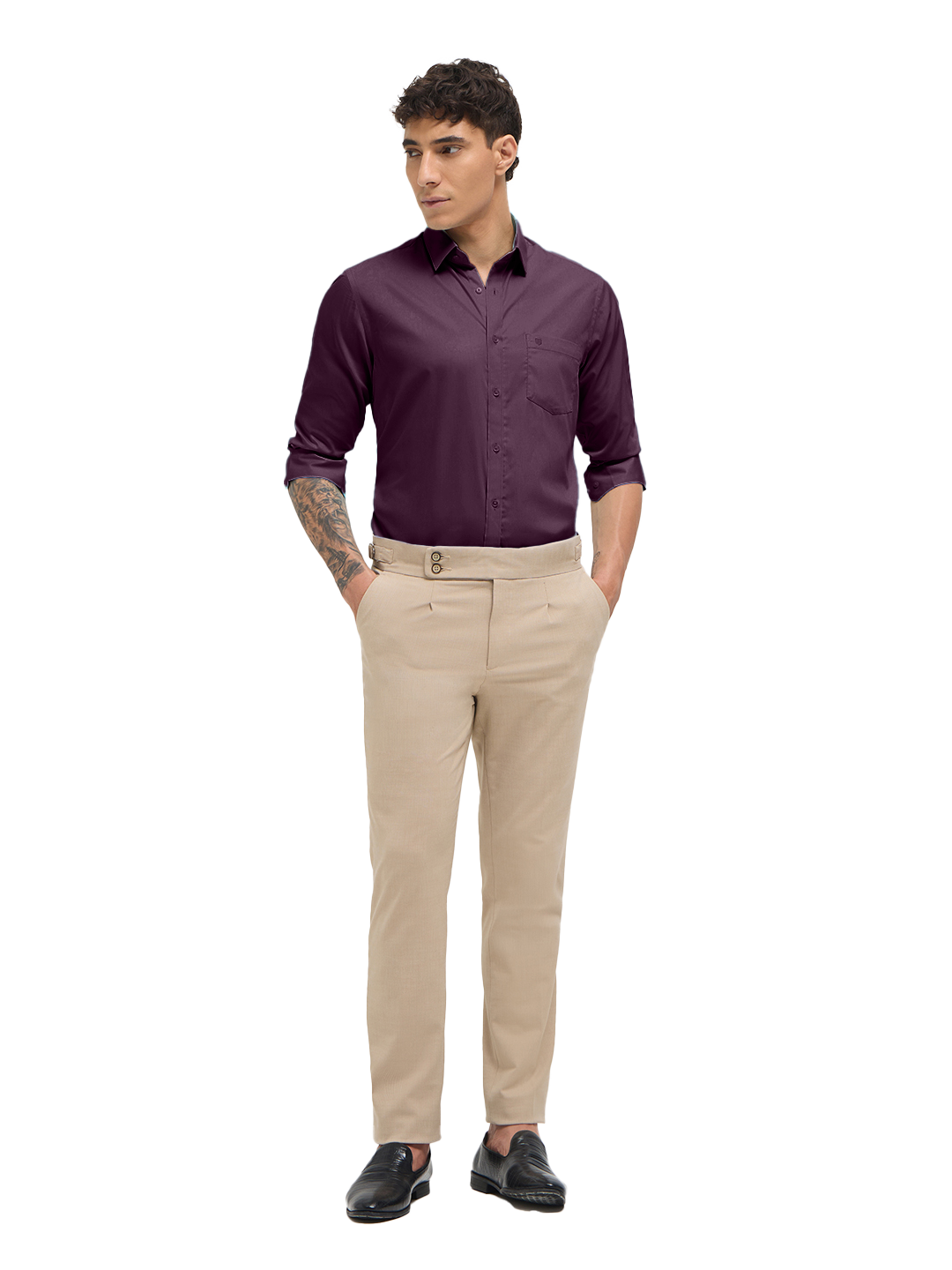 purple formal shirt