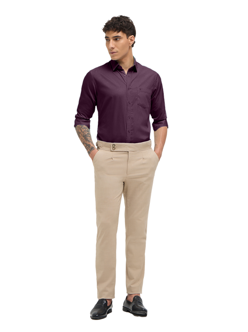 Purple Solid Formal Shirt