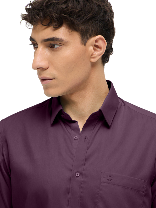Purple Solid Formal Shirt