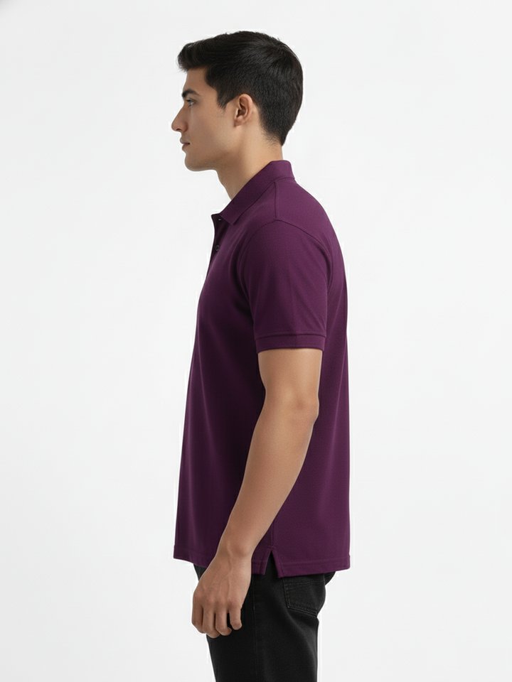 purple t shirt with collar