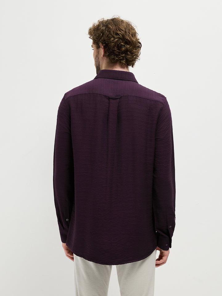 Purple Checked Casual Shirt