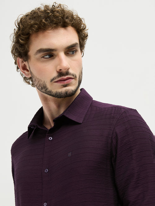 Purple Checked Casual Shirt