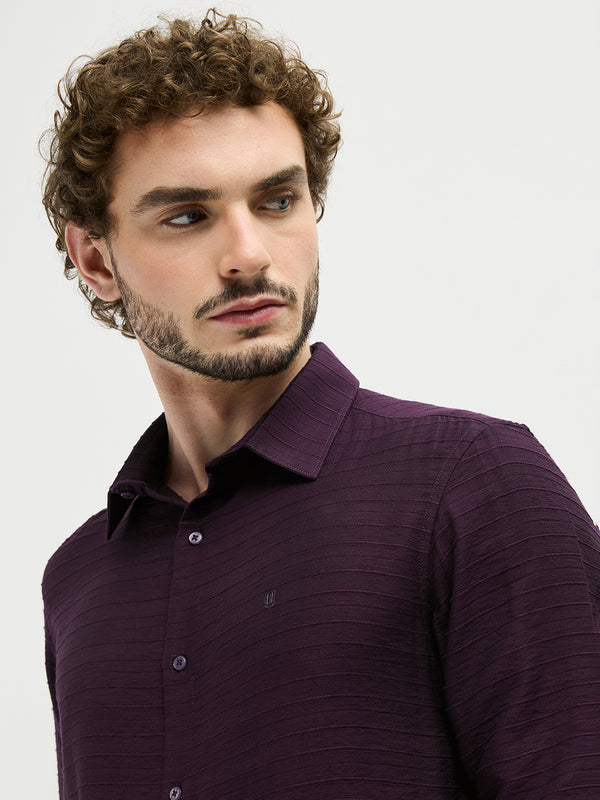 Purple Checked Casual Shirt