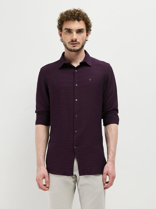 Purple Checked Casual Shirt