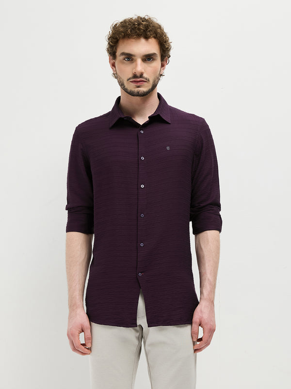 Purple Checked Casual Shirt