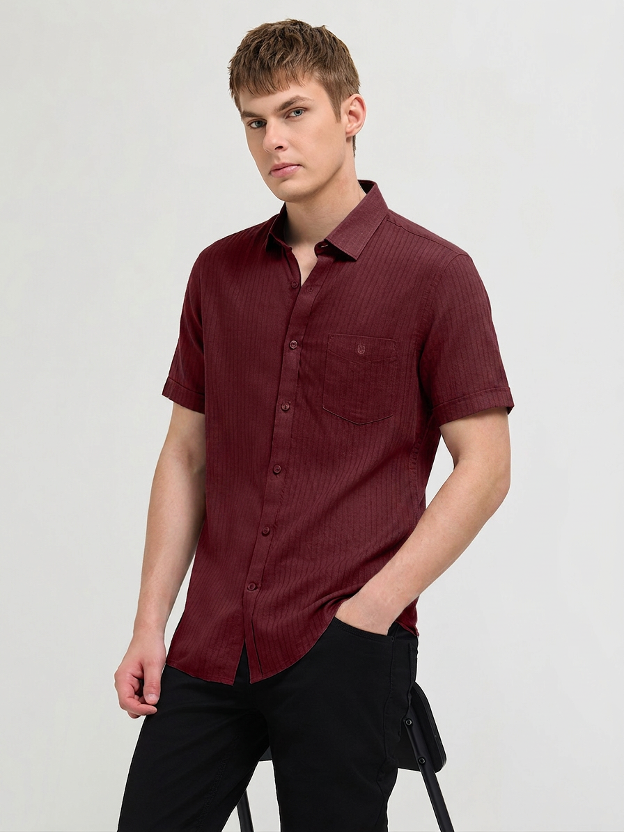 red solid shirt