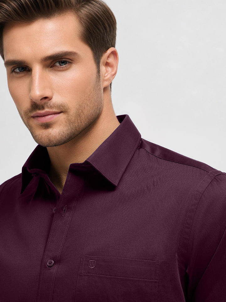 red solid shirt