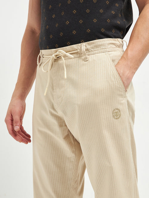 Beige Pure Cotton Traveler Trouser