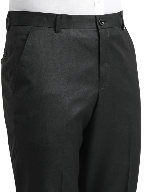 Black Micro Dobby Solid Trousers