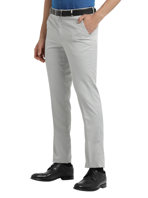 Light Grey Micro Dobby Solid Trousers