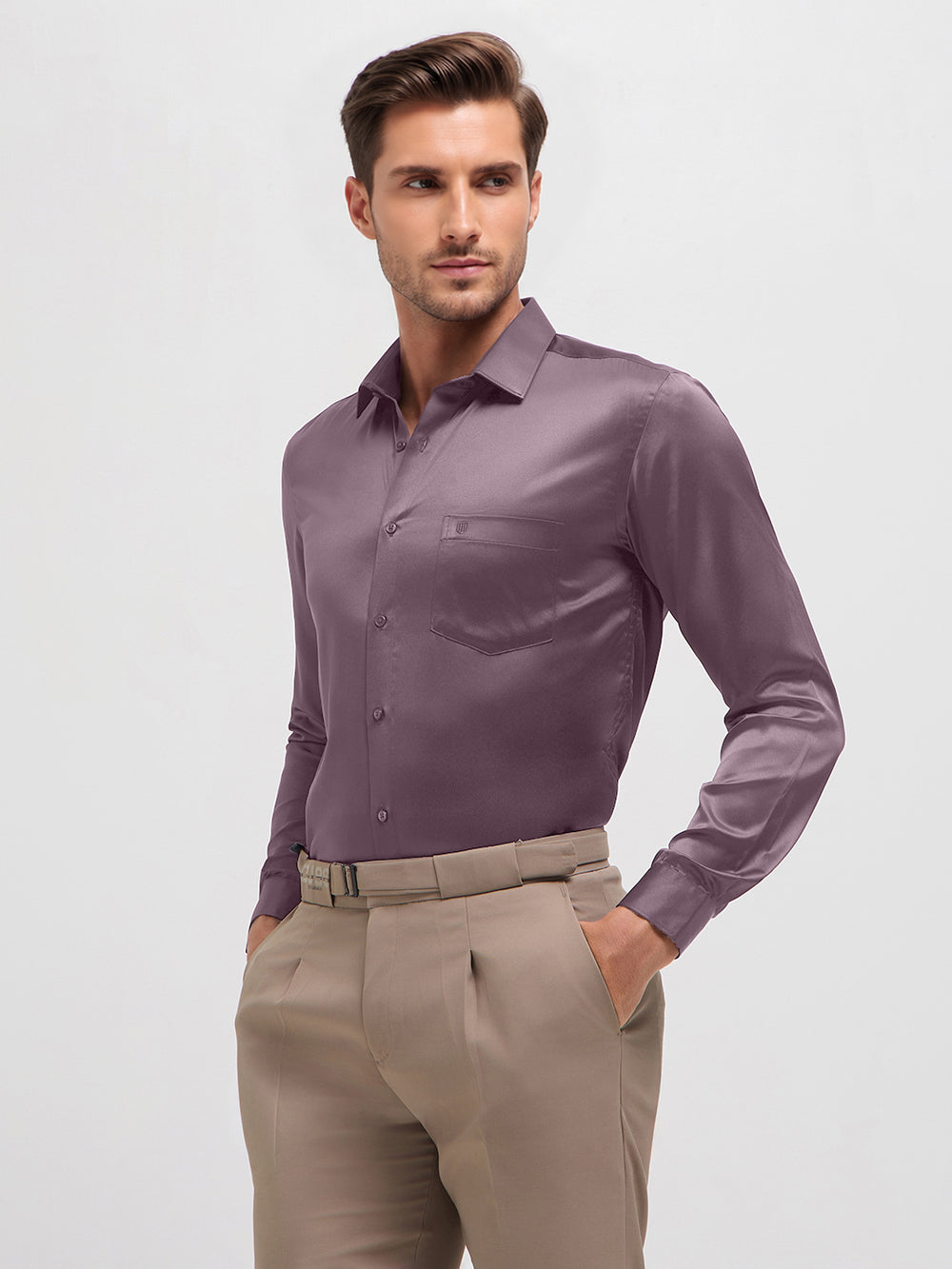 rose satin shirt