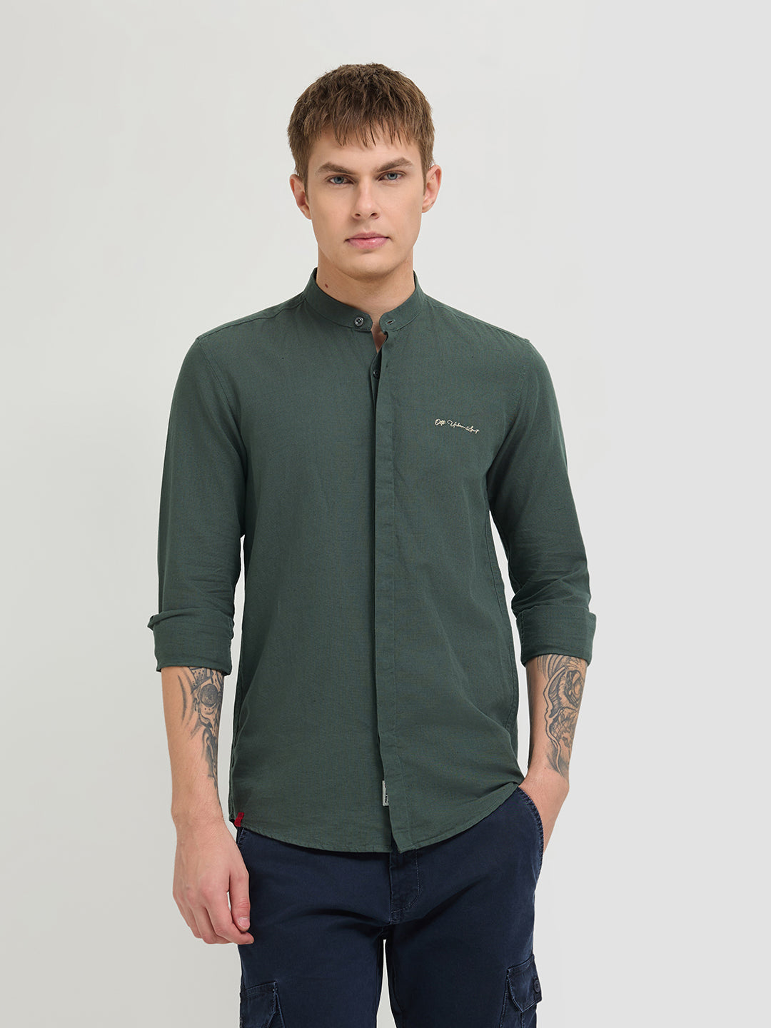 sage green casual shirt