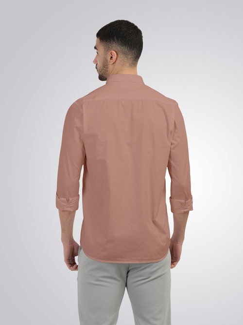 Pastel Pink Twill Solid Shirt