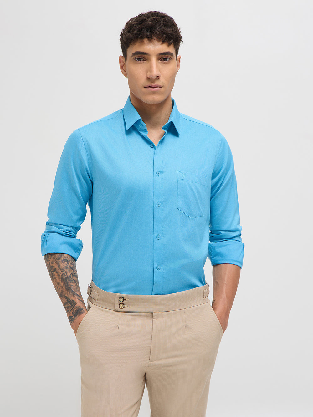 sky blue formal shirt