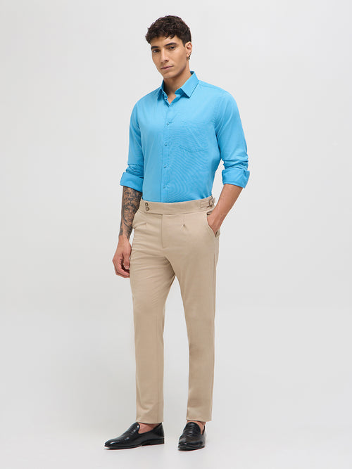 Sky Blue Solid Formal Shirt