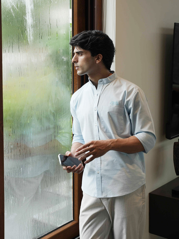 sky blue shirt for men