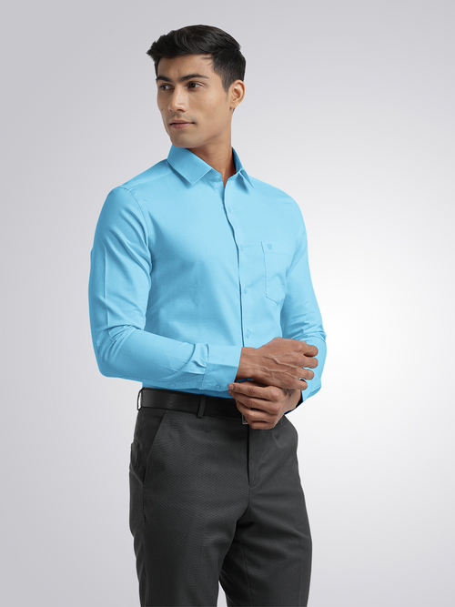 Sky Blue Micro Dobby Solid Shirt