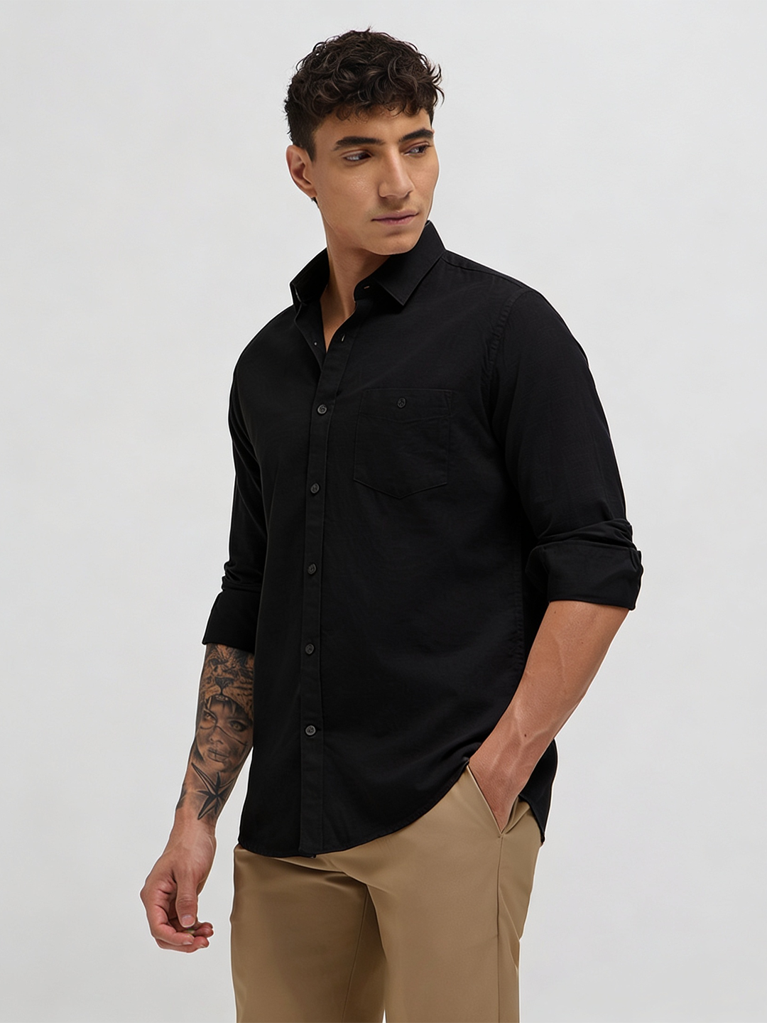 solid black shirt
