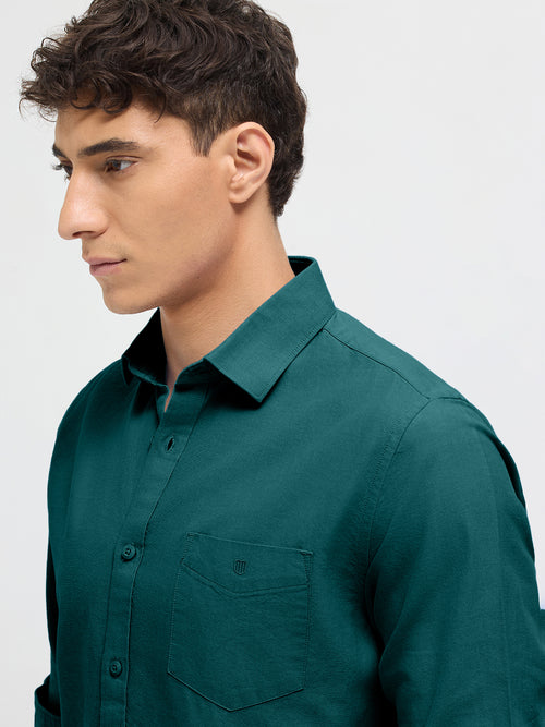 Deep Sage Solid Casual Shirt