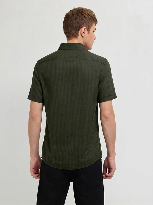 Palm Green Solid Casual Shirt
