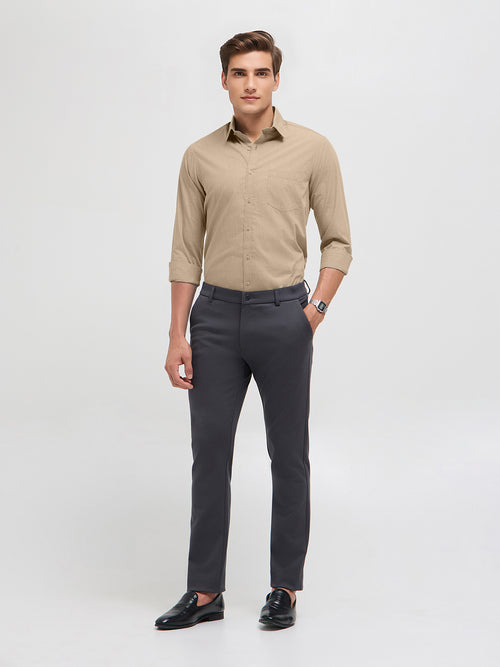 Light Cream Solid Formal Shirt